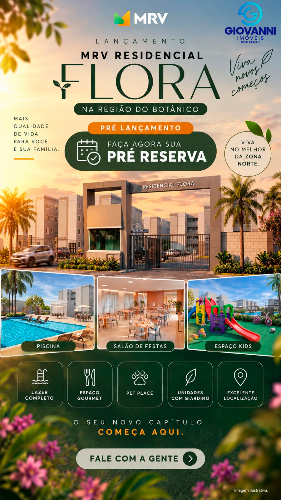 Residencial Flora MRV - Faça agora sua pré-reserva com a Giovanni Imóveis